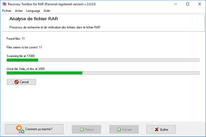 outil de réparation d'archives rar
