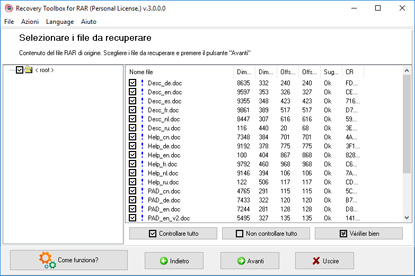 riparazione file winrar