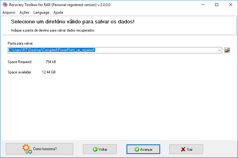 reparo de arquivo winrar