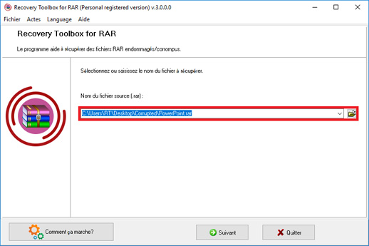 outil de récupération winrar