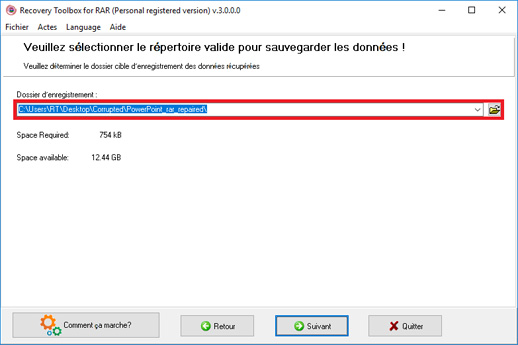 réparer l'archive rar